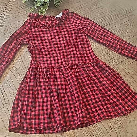 Red plaid long sleeve dress size 8 H&M - Picture 1 of 13